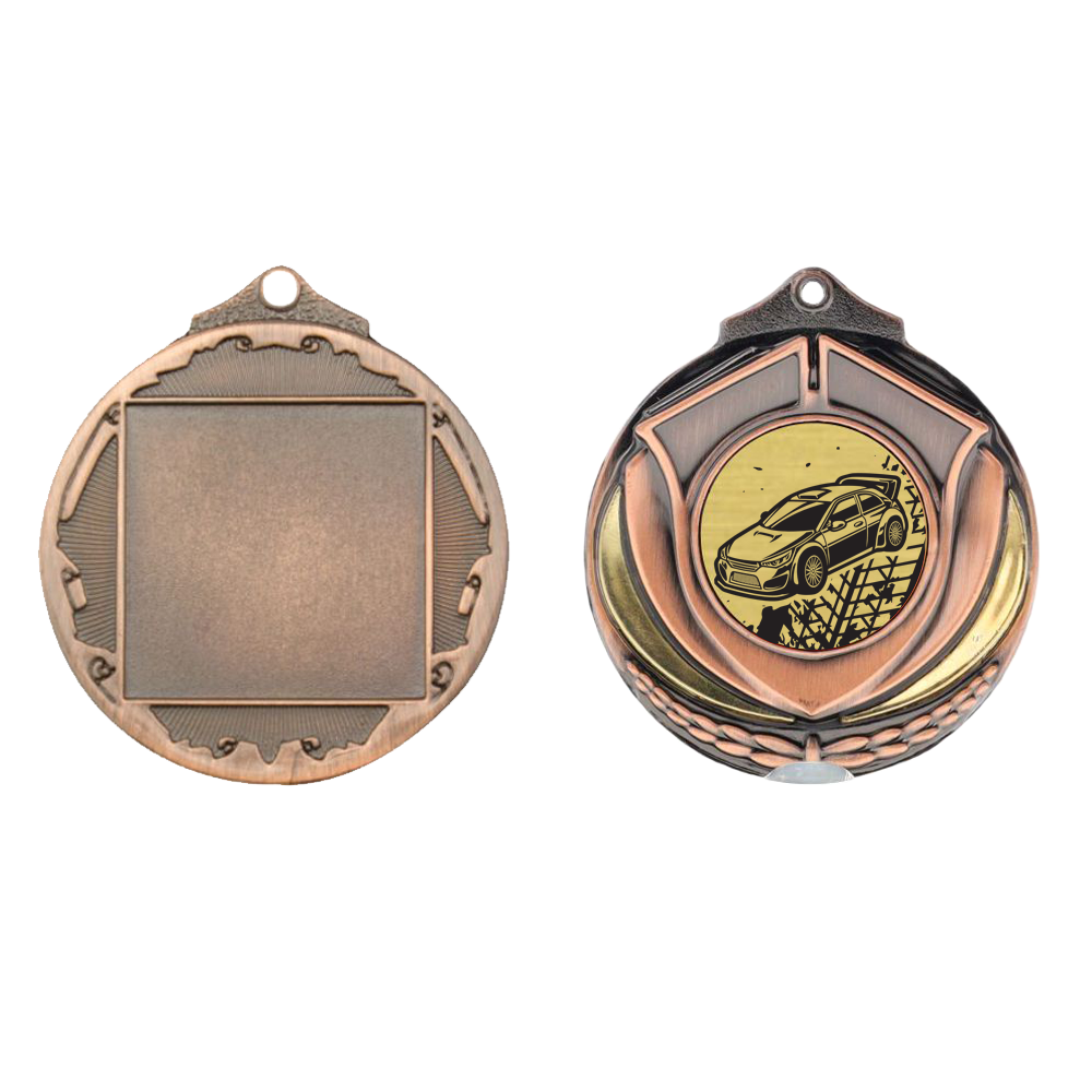 Two Tone Bronze Medal 50mm - Rally Car
