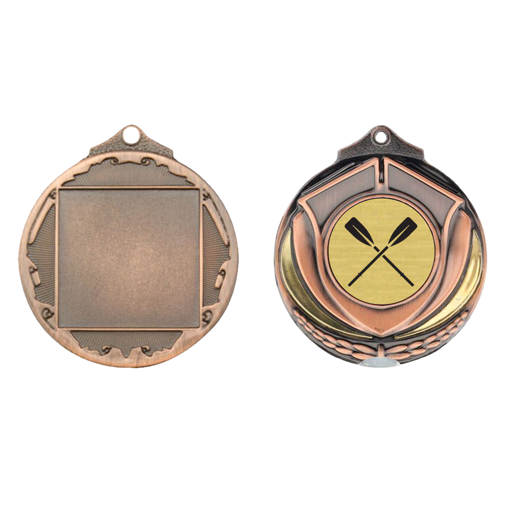 Two Tone Bronze Medal 50mm - Rowing Oars