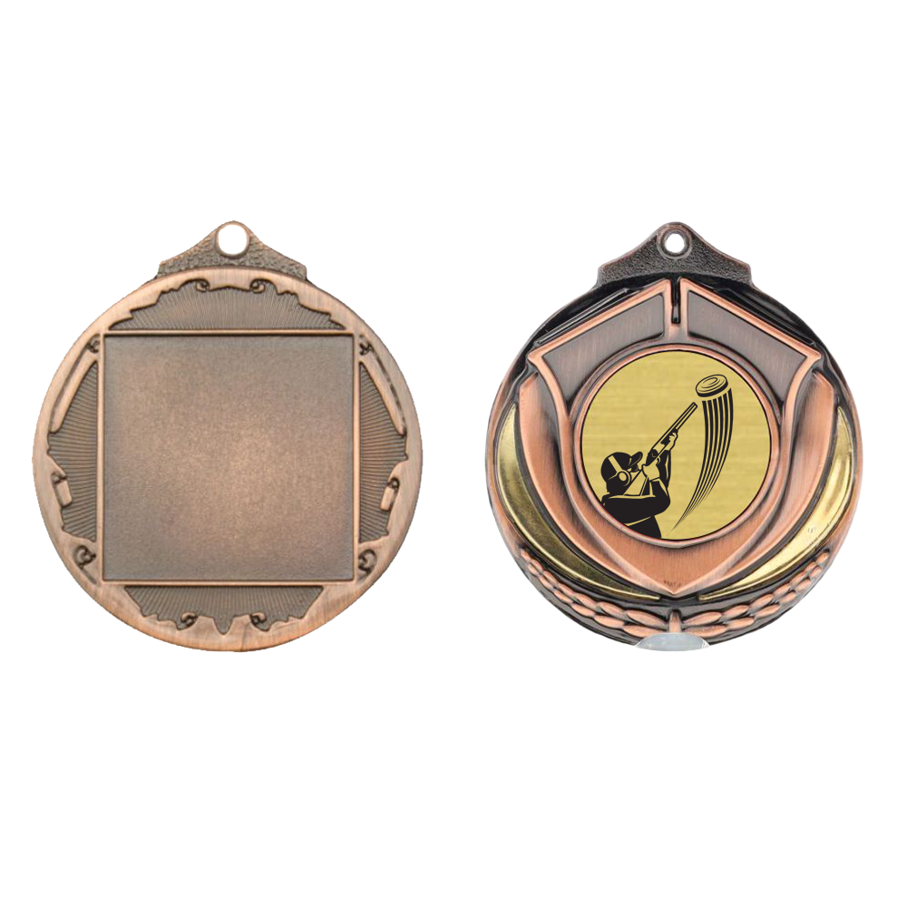Two Tone Bronze Medal 50mm - Trap Shooting