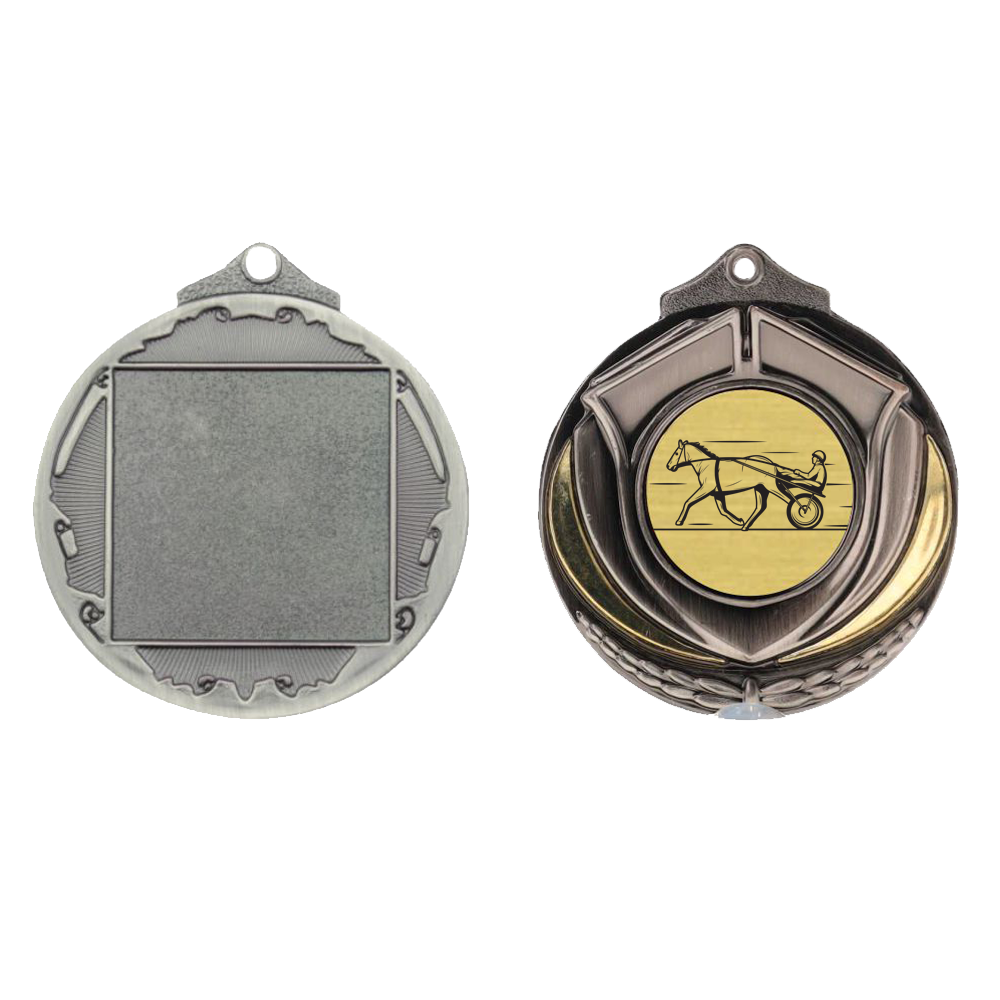 Two Tone Silver Medal 50mm - Trotting