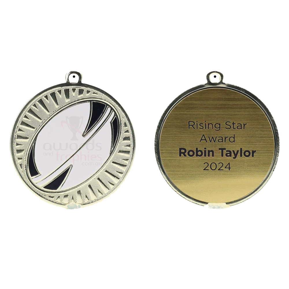 Spark Rugby Medal 55mm - Shiny Gold
