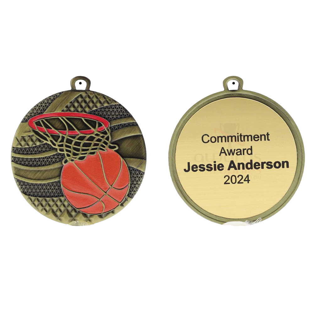 Mosaic Medal 50mm Gold - Basketball