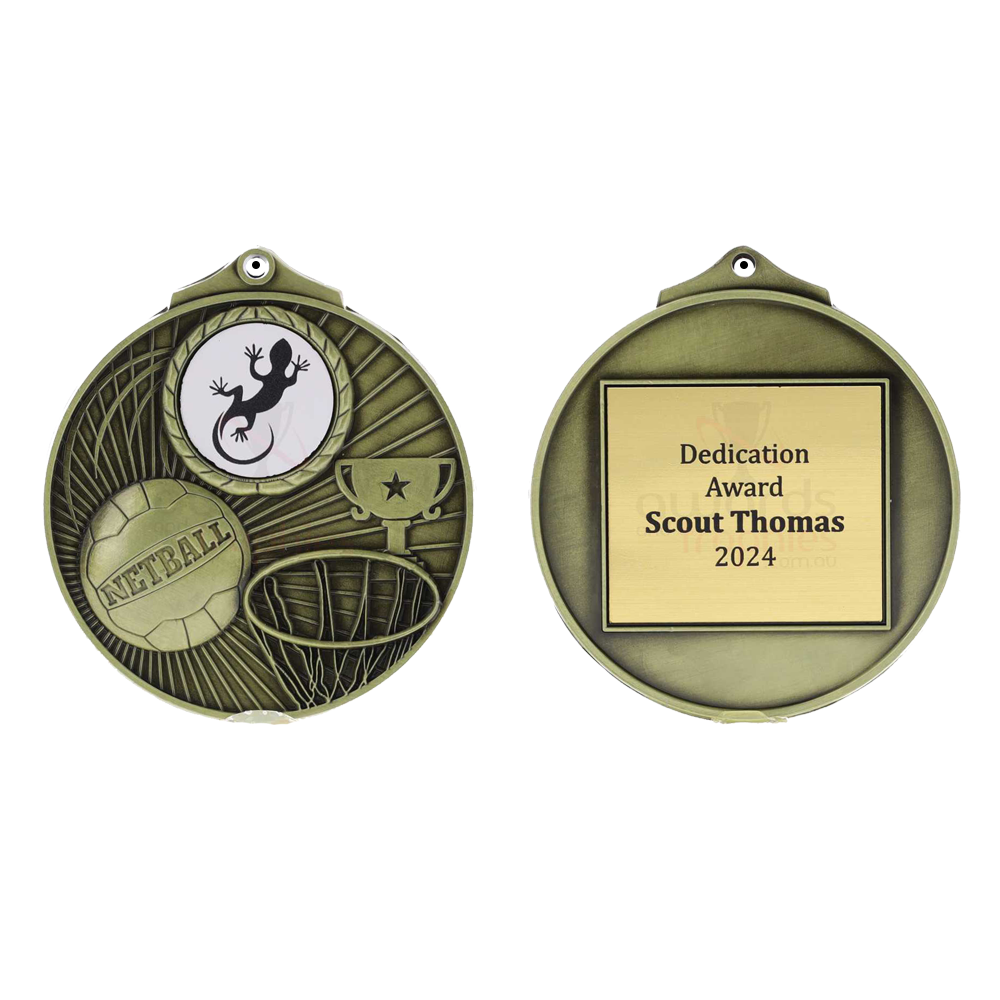 Summit Insert Netball Medal 70mm - Gold