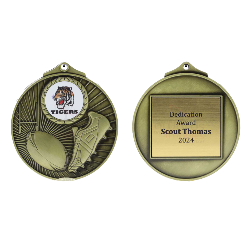 Summit Insert Rugby Medal 70mm - Gold