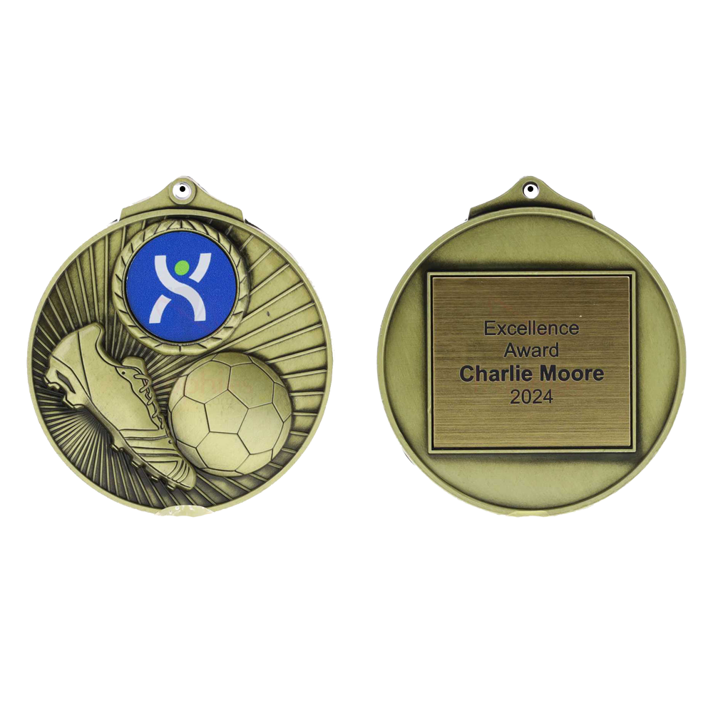 Summit Insert Soccer Medal 70mm - Gold