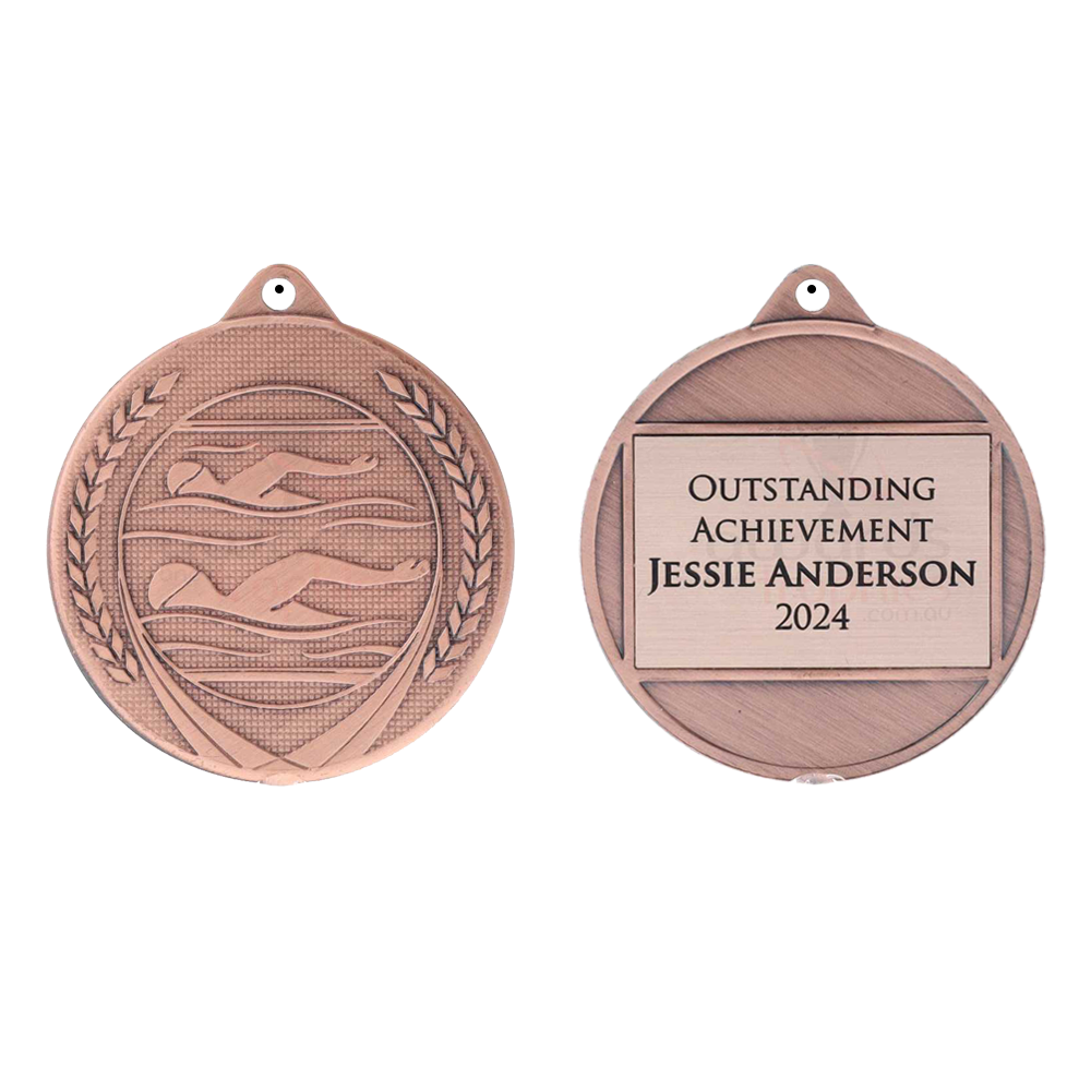Garland Swimming Medal 50mm - Bronze