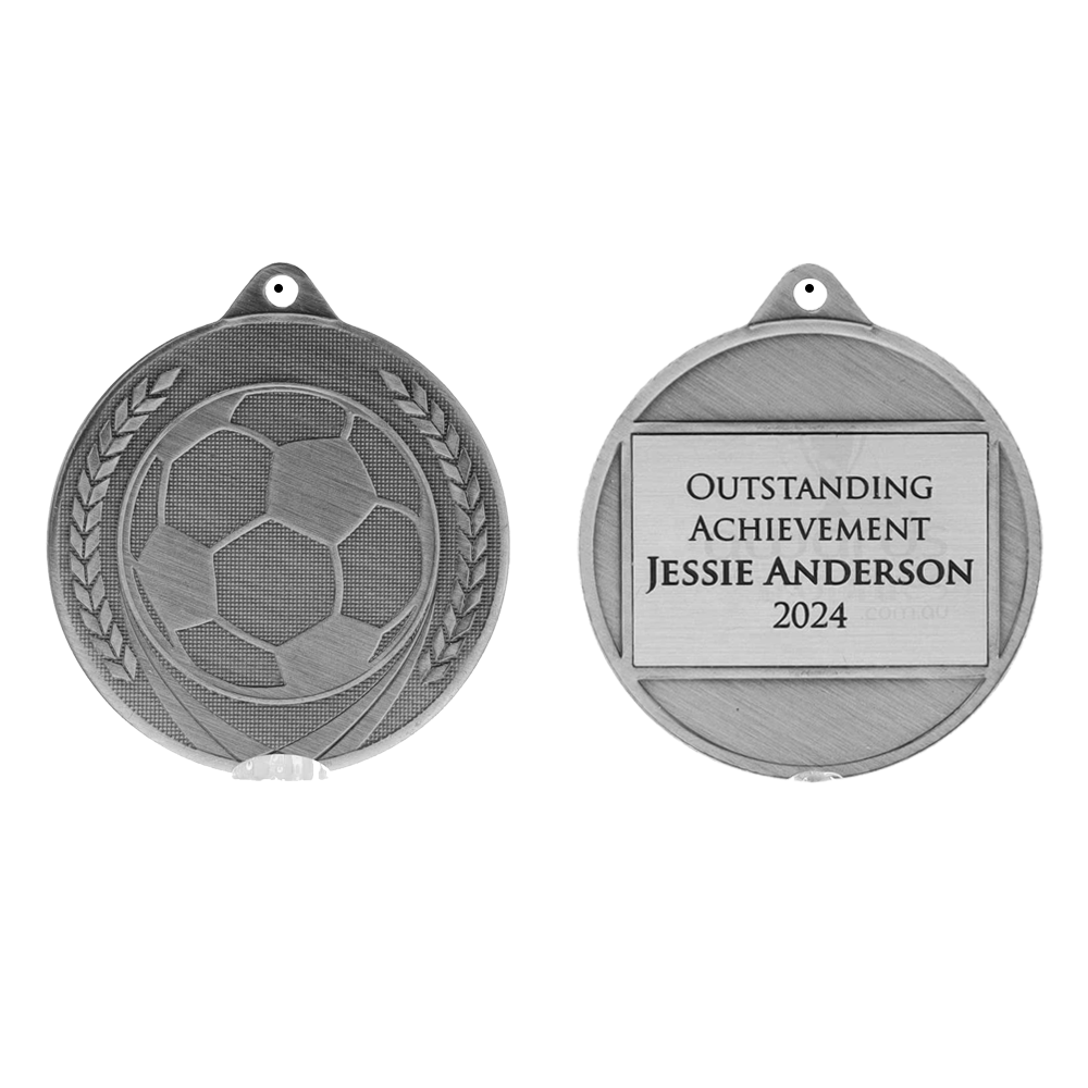 Garland Soccer Ball Medal 50mm - Silver