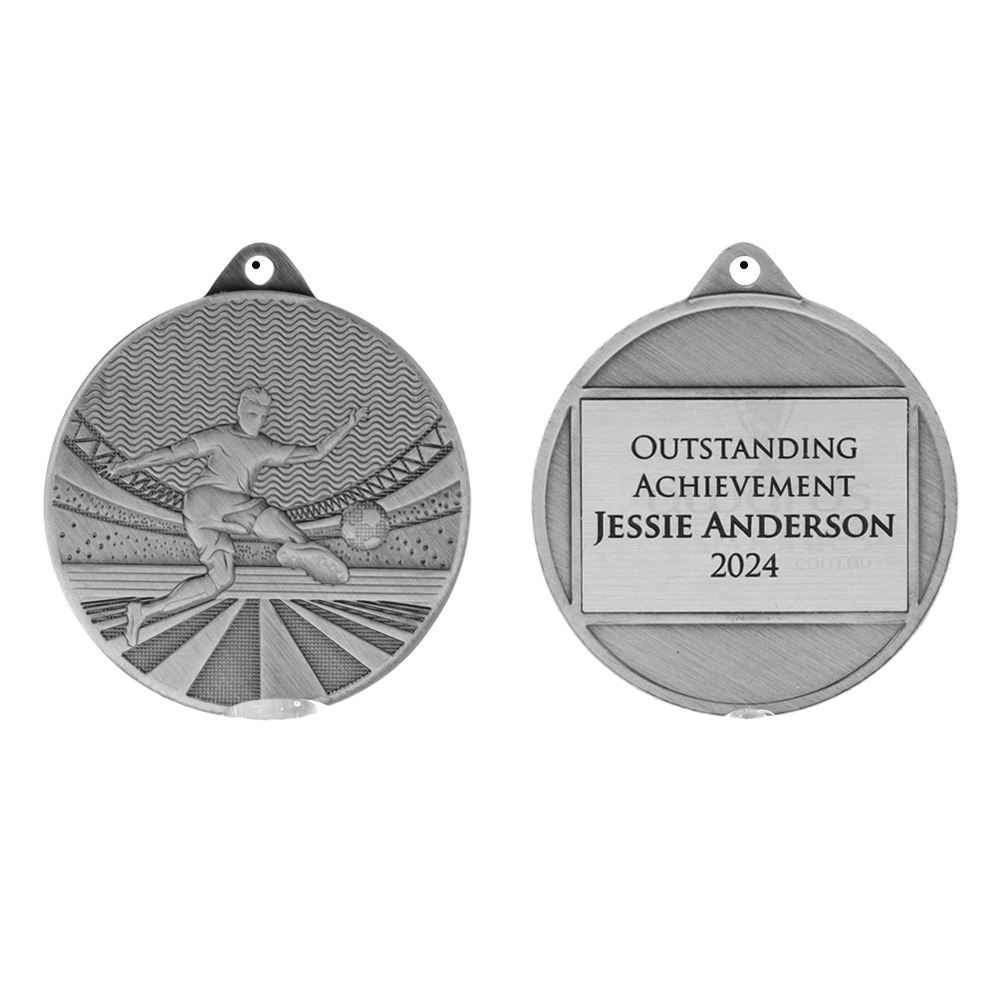 Garland Soccer Medal 50mm - Silver