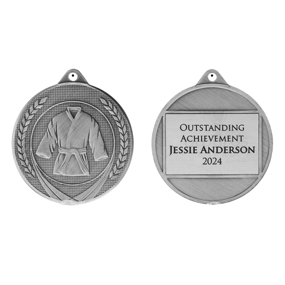 Garland Martial Arts Medal 50mm - Silver
