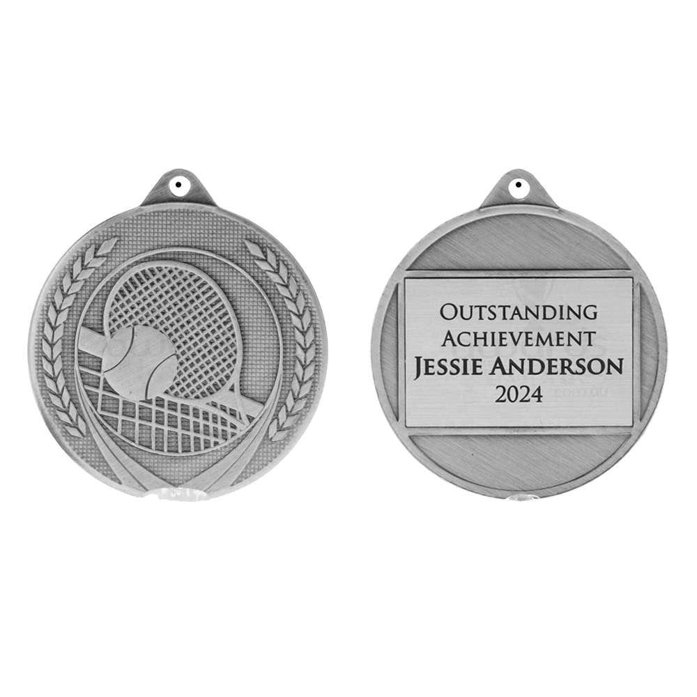 Garland Tennis Medal 50mm - Silver