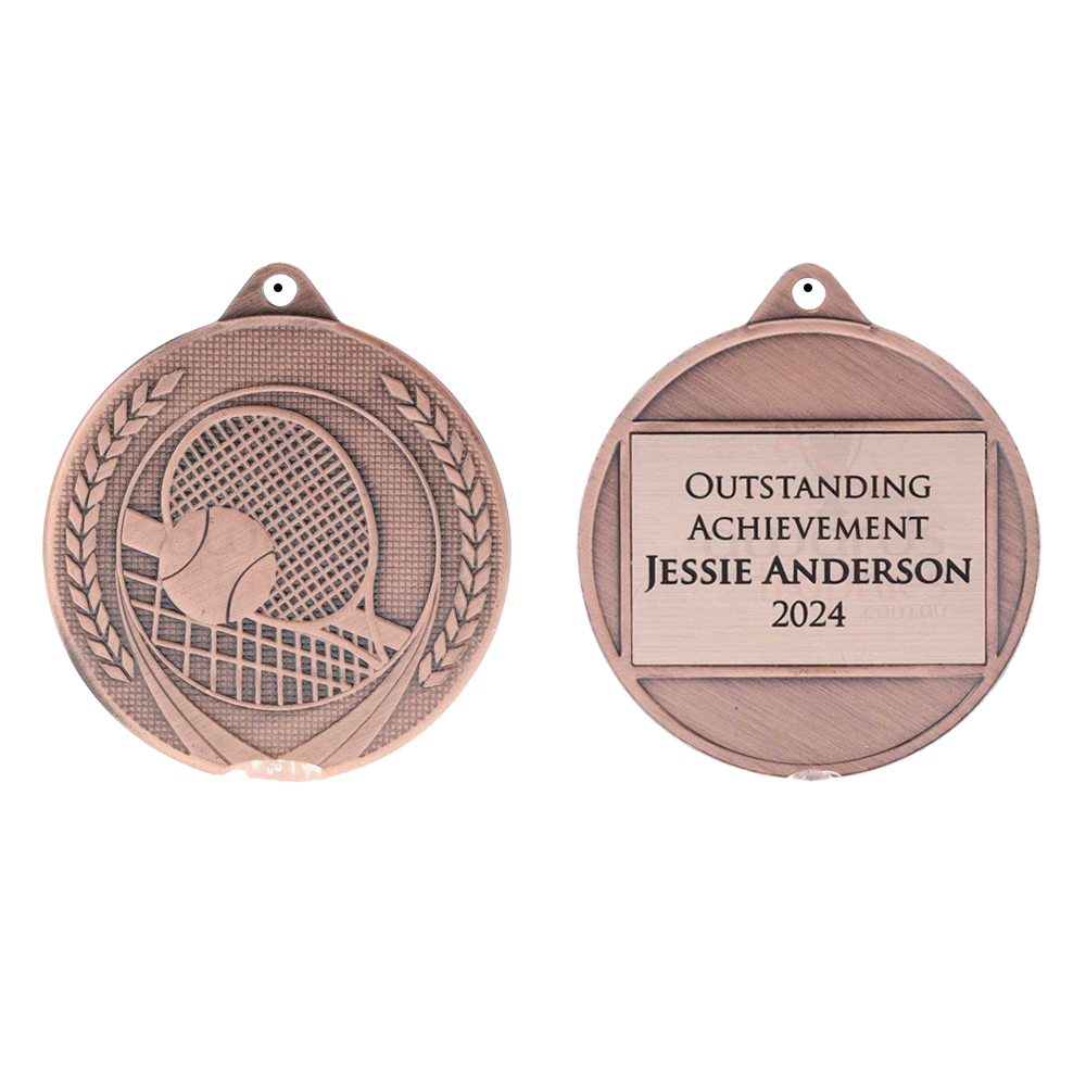 Garland Tennis Medal 50mm - Bronze