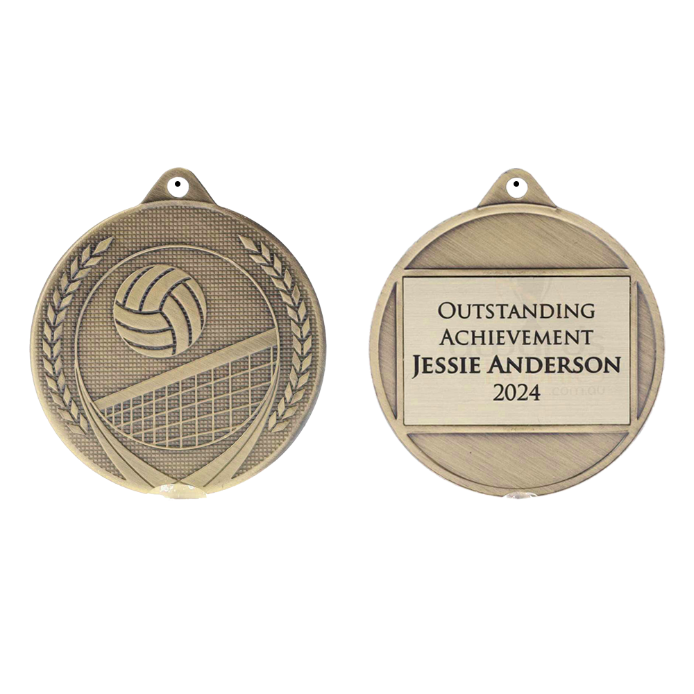 Garland Volleyball Medal 50mm - Gold