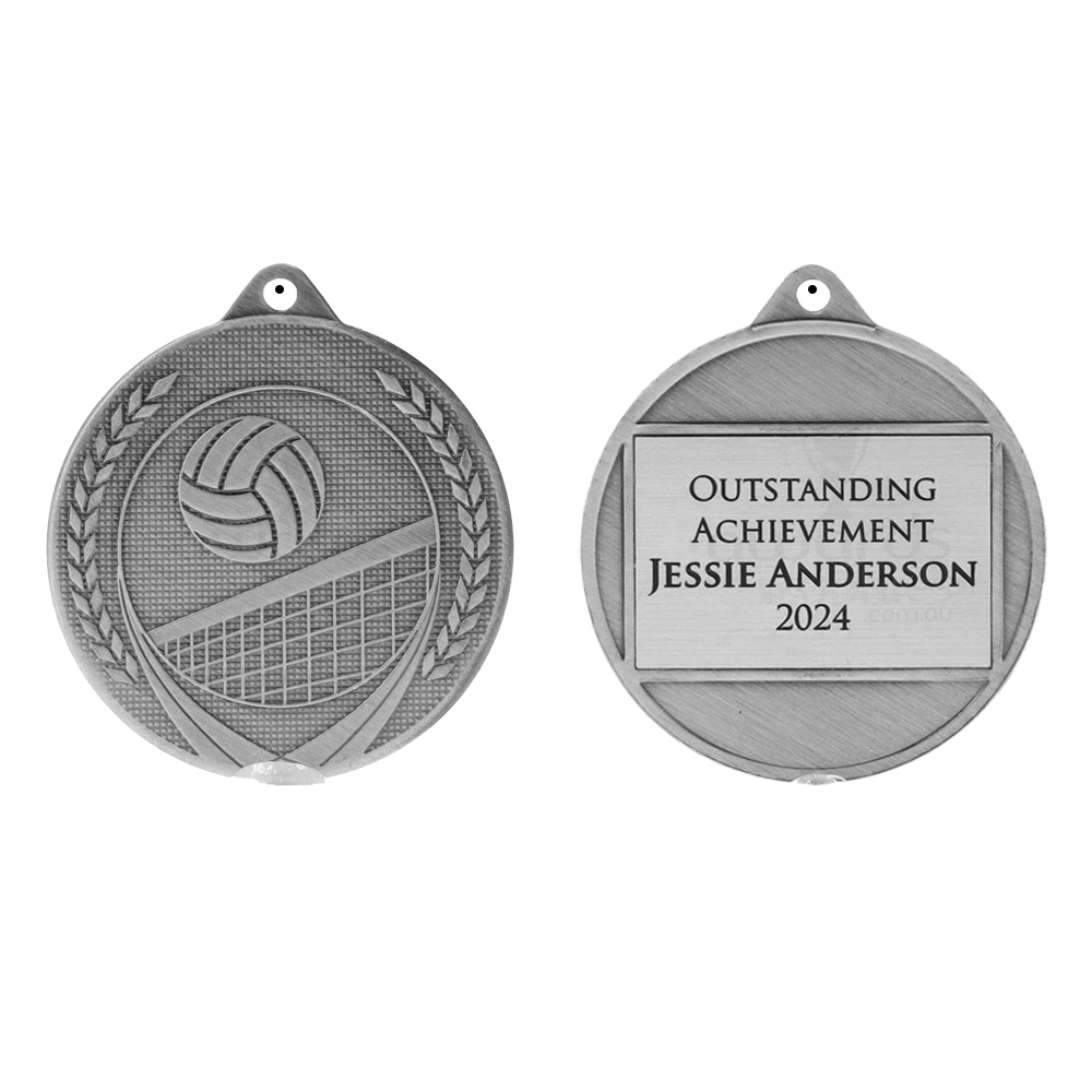 Garland Volleyball Medal 50mm - Silver