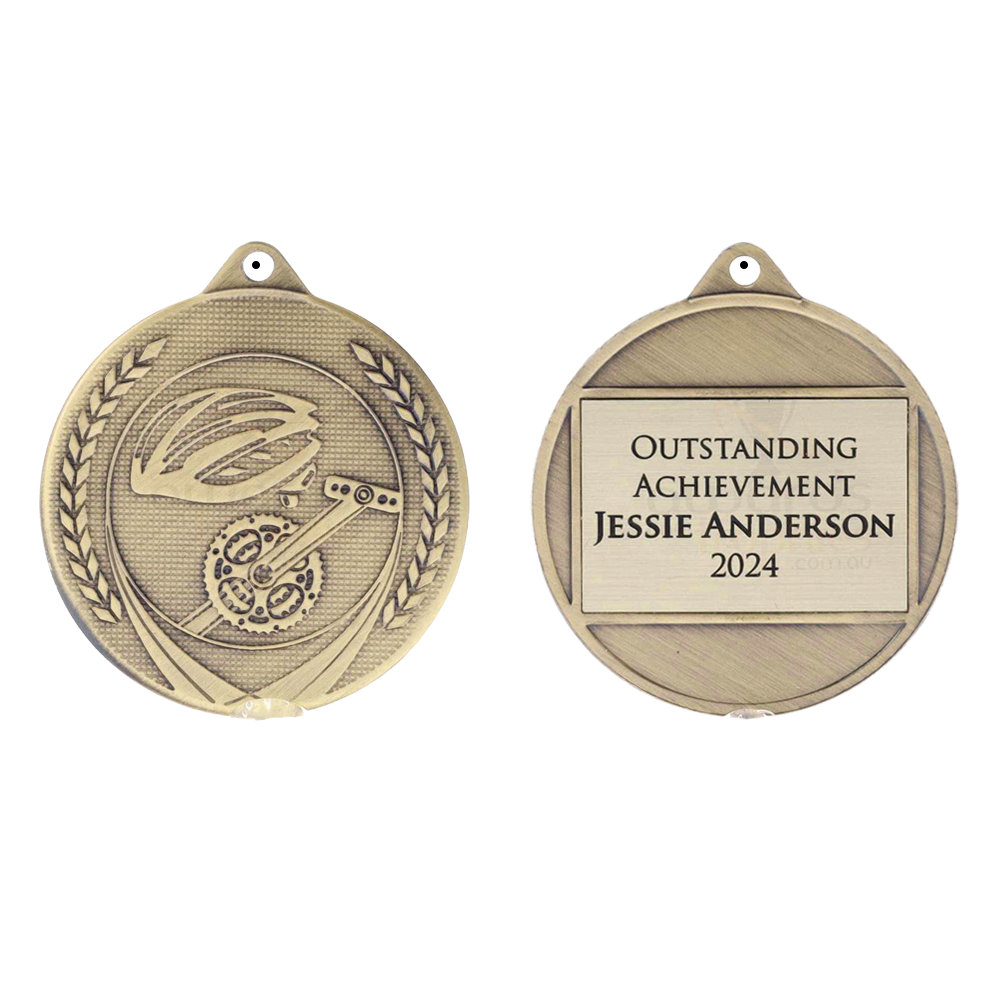 Garland Cycling Medal 50mm - Gold
