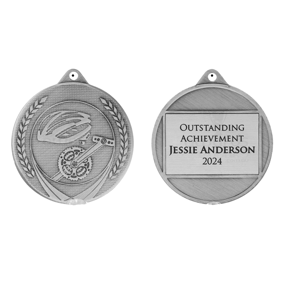 Garland Cycling Medal 50mm - Silver