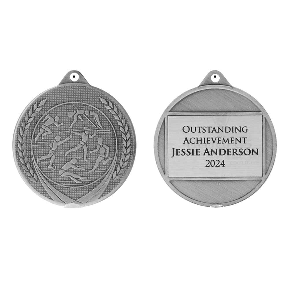 Garland Athletics Medal 50mm - Silver