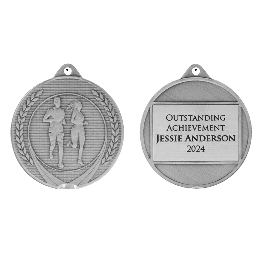 Garland Cross Country Medal 50mm - Silver