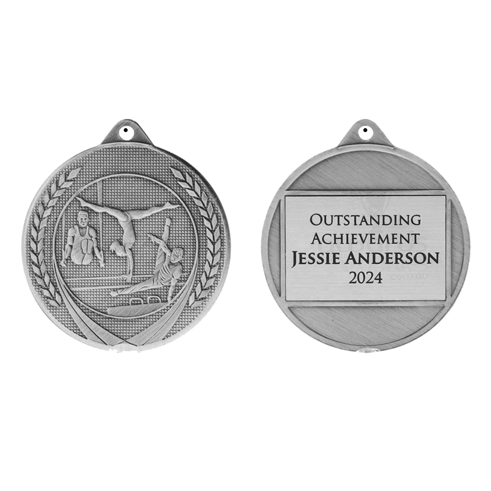 Garland Gymnastics Medal 50mm - Silver