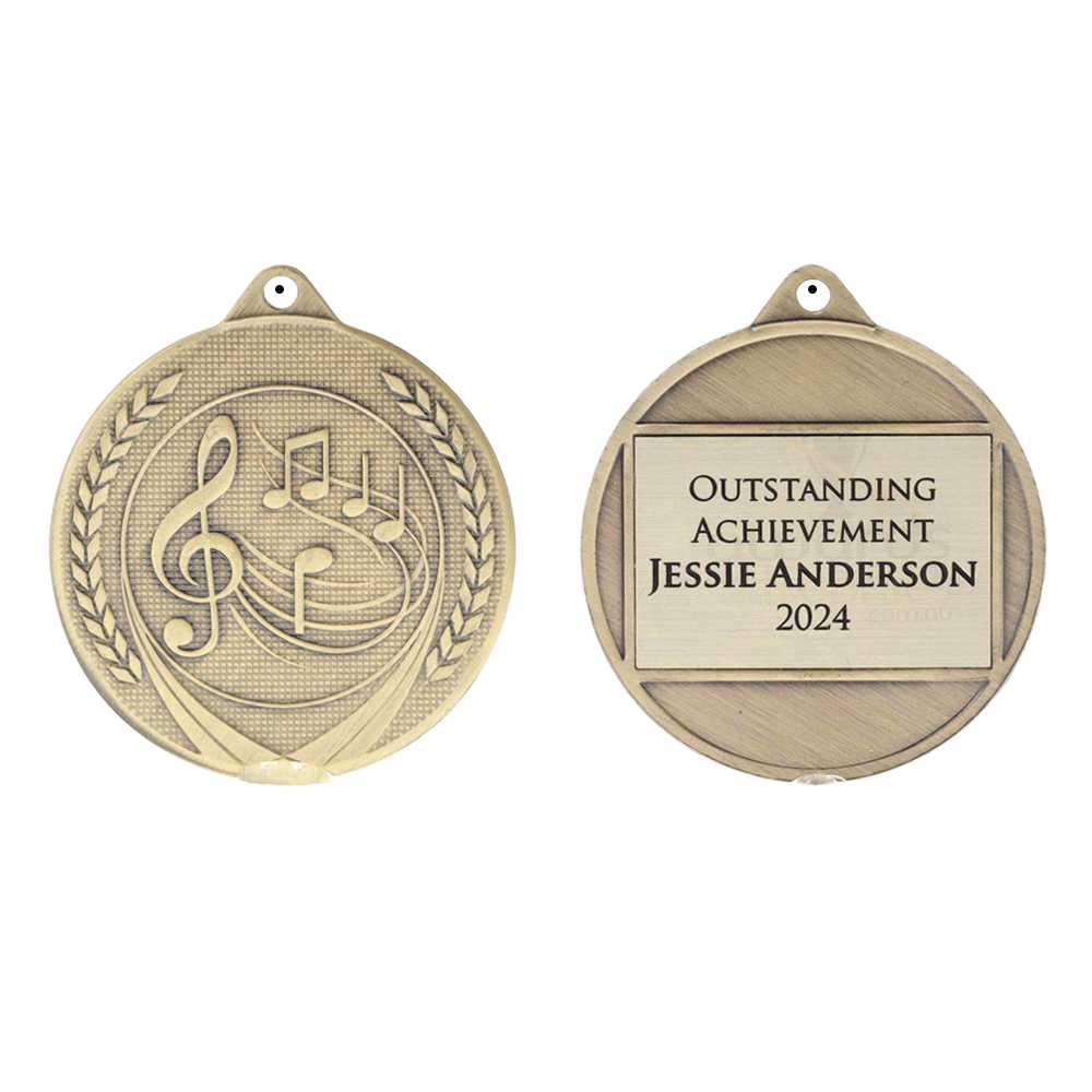 Garland Music Medal 50mm - Gold