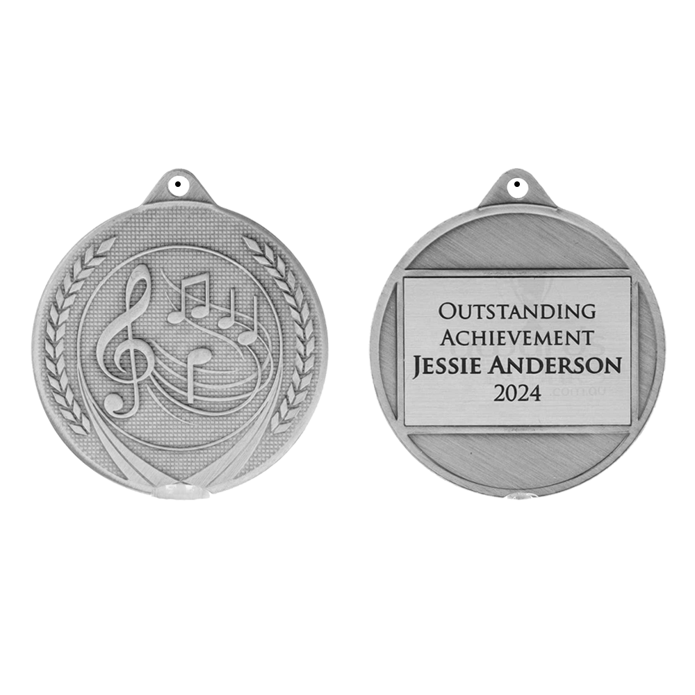 Garland Music Medal 50mm - Silver