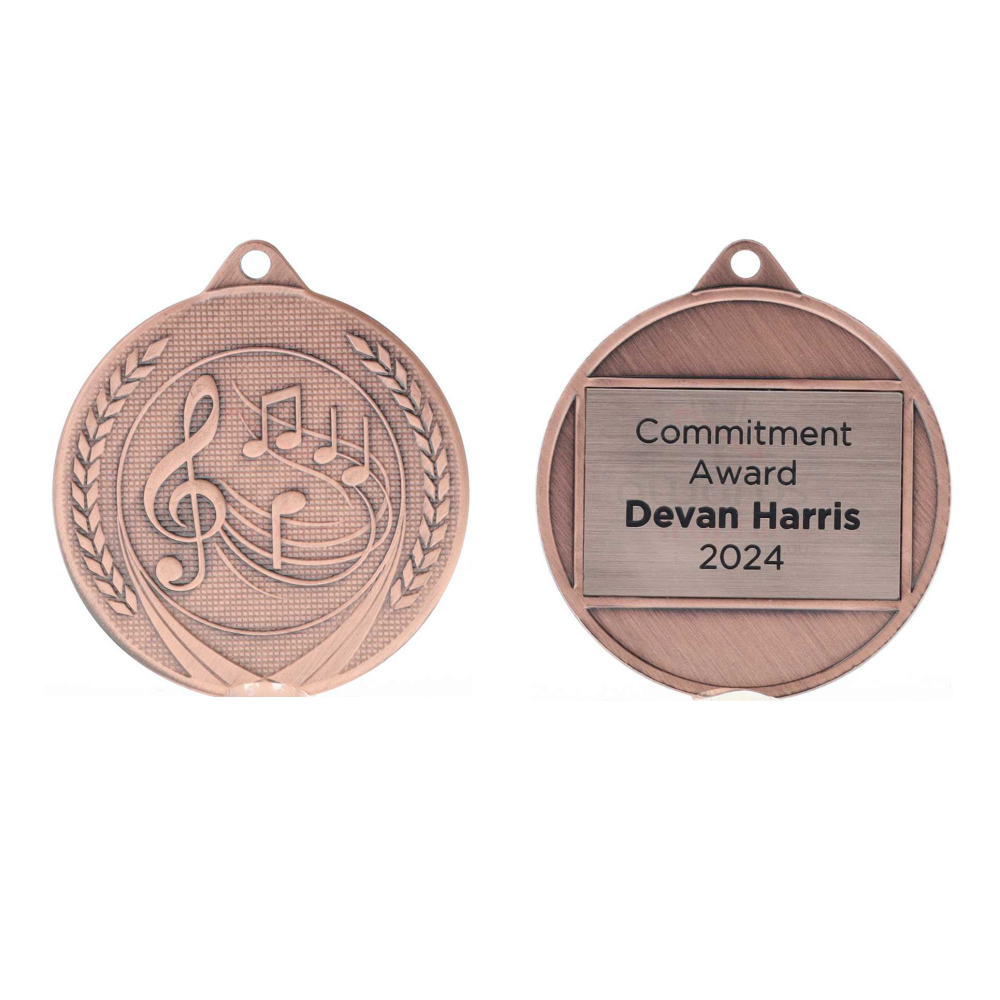 Garland Music Medal 50mm - Bronze