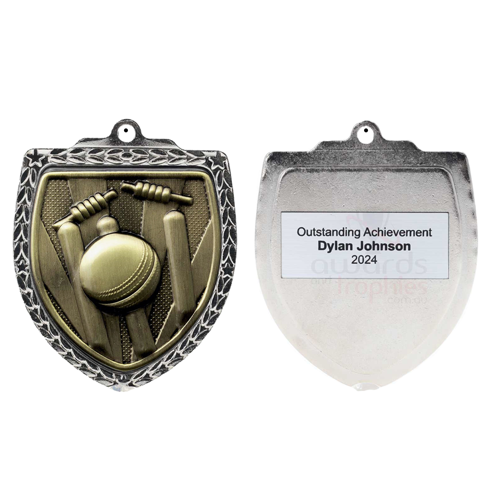 Cricket Shield Medal 80mm - Silver 