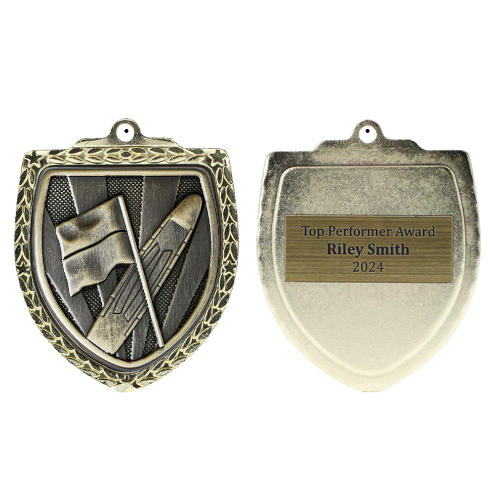 Surf Lifesaving Shield Medal 80mm - Gold 