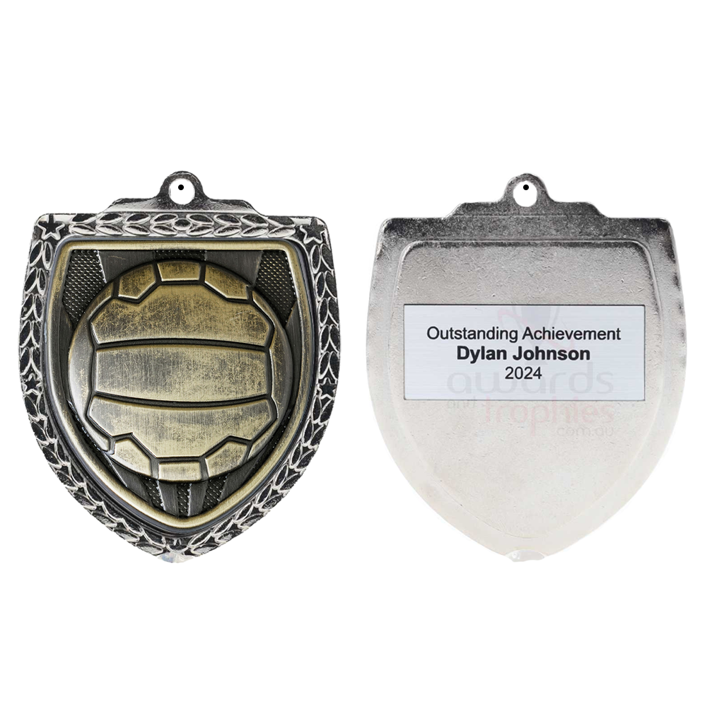 Netball Shield Medal 80mm - Silver 