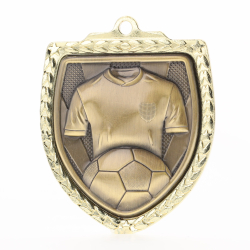 Soccer Shield Medal 80mm - Gold 