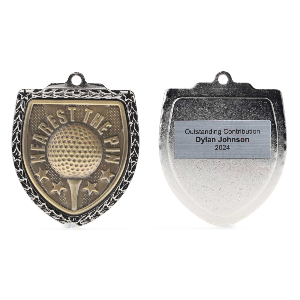 Nearest the Pin Shield Medal 80mm - Silver 
