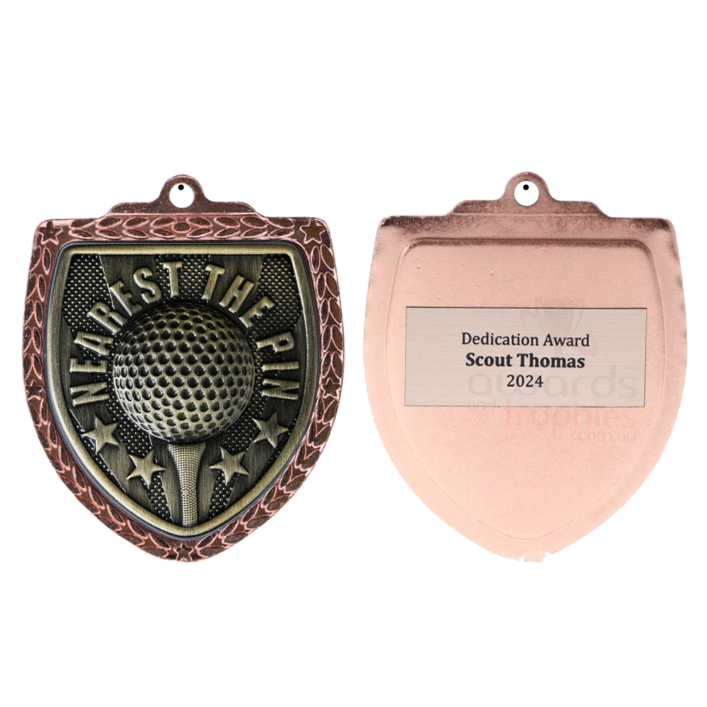 Nearest the Pin Shield Medal 80mm - Bronze