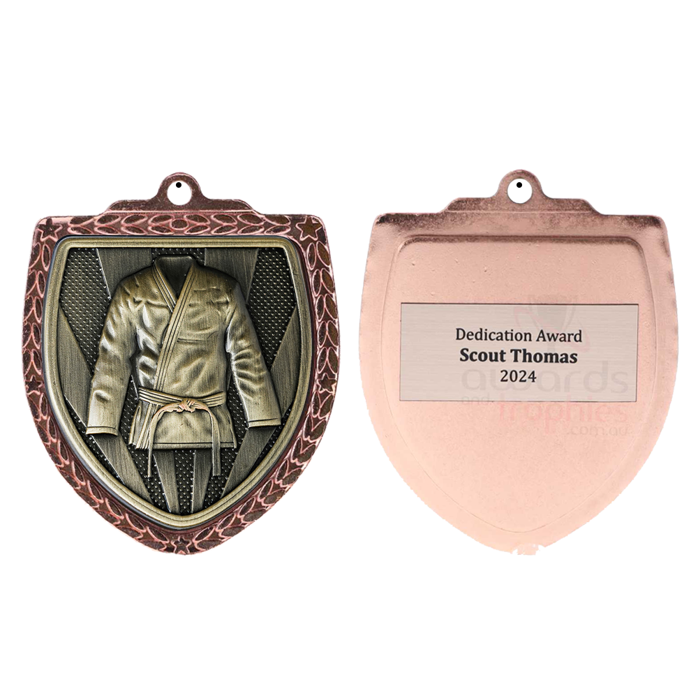 Martial Arts Shield Medal 80mm - Bronze