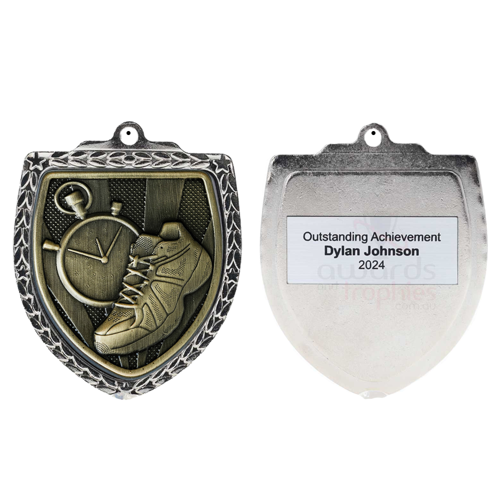 Athletics Shield Medal 80mm - Silver 