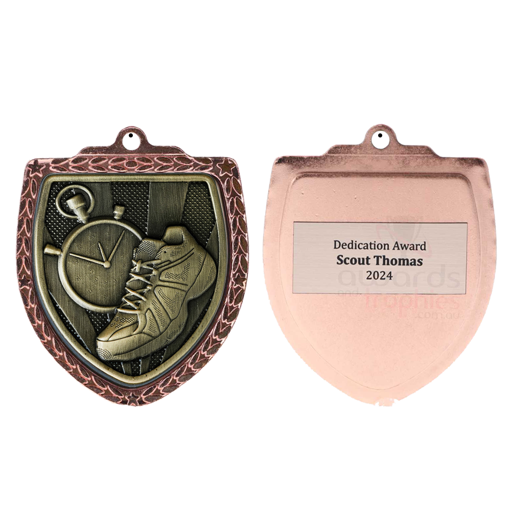 Athletics Shield Medal 80mm - Bronze