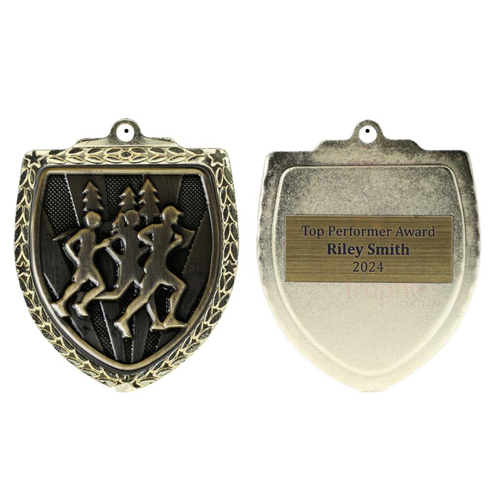 Cross Country Shield Medal 80mm - Gold 
