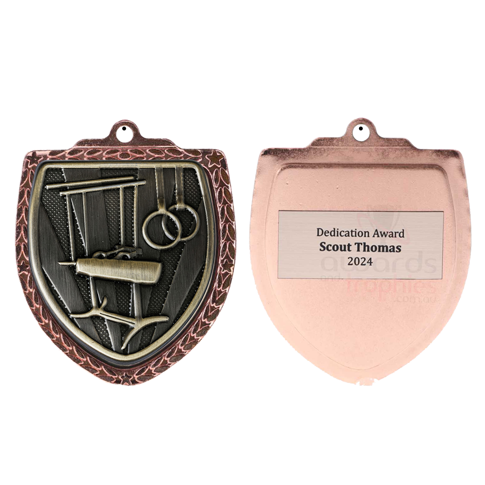 Gymnastics Shield Medal 80mm - Bronze