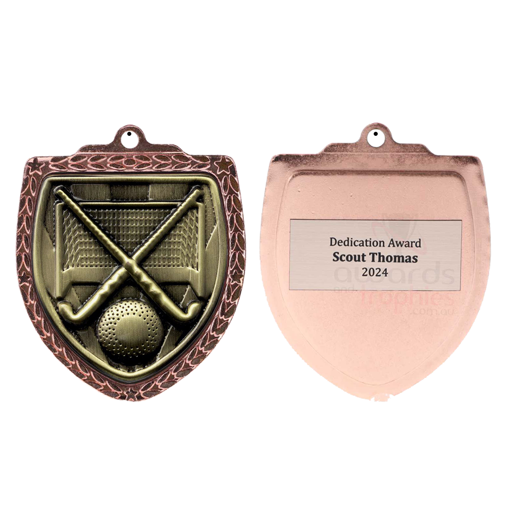 Hockey Shield Medal 80mm - Bronze