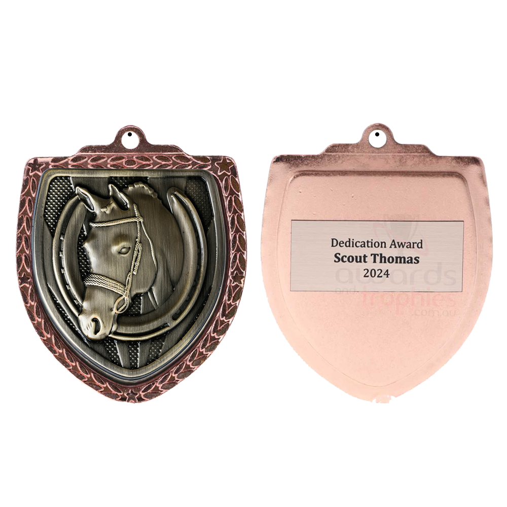 Horse Shield Medal 80mm - Bronze