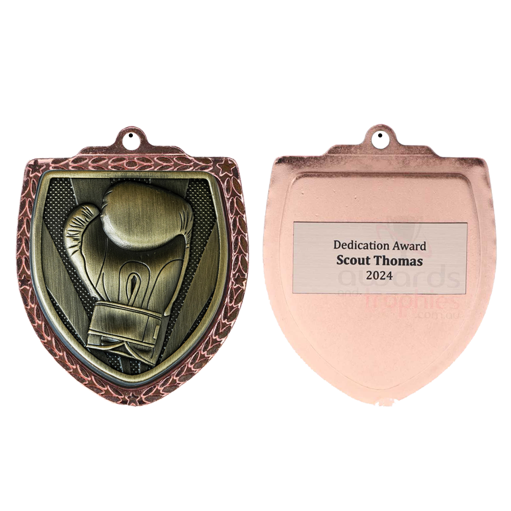 Boxing Shield Medal 80mm - Bronze