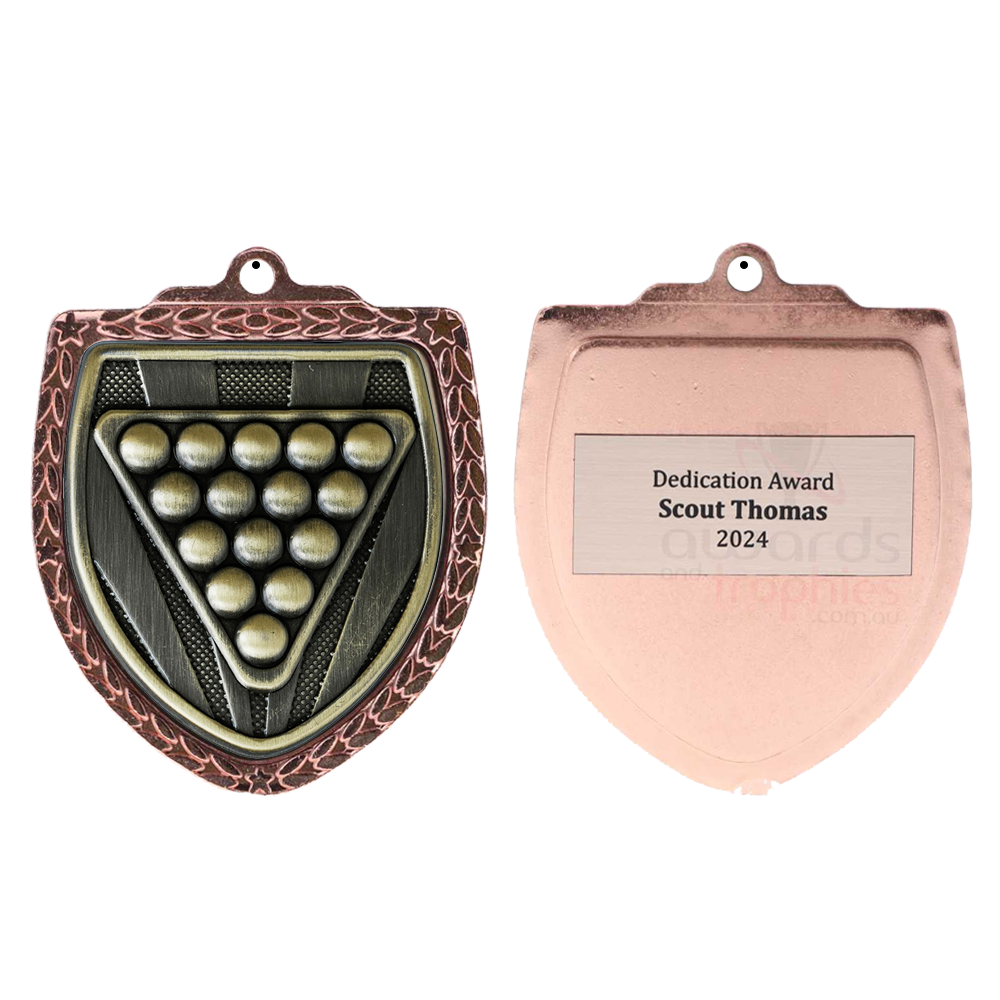 Billiards Shield Medal 80mm - Bronze
