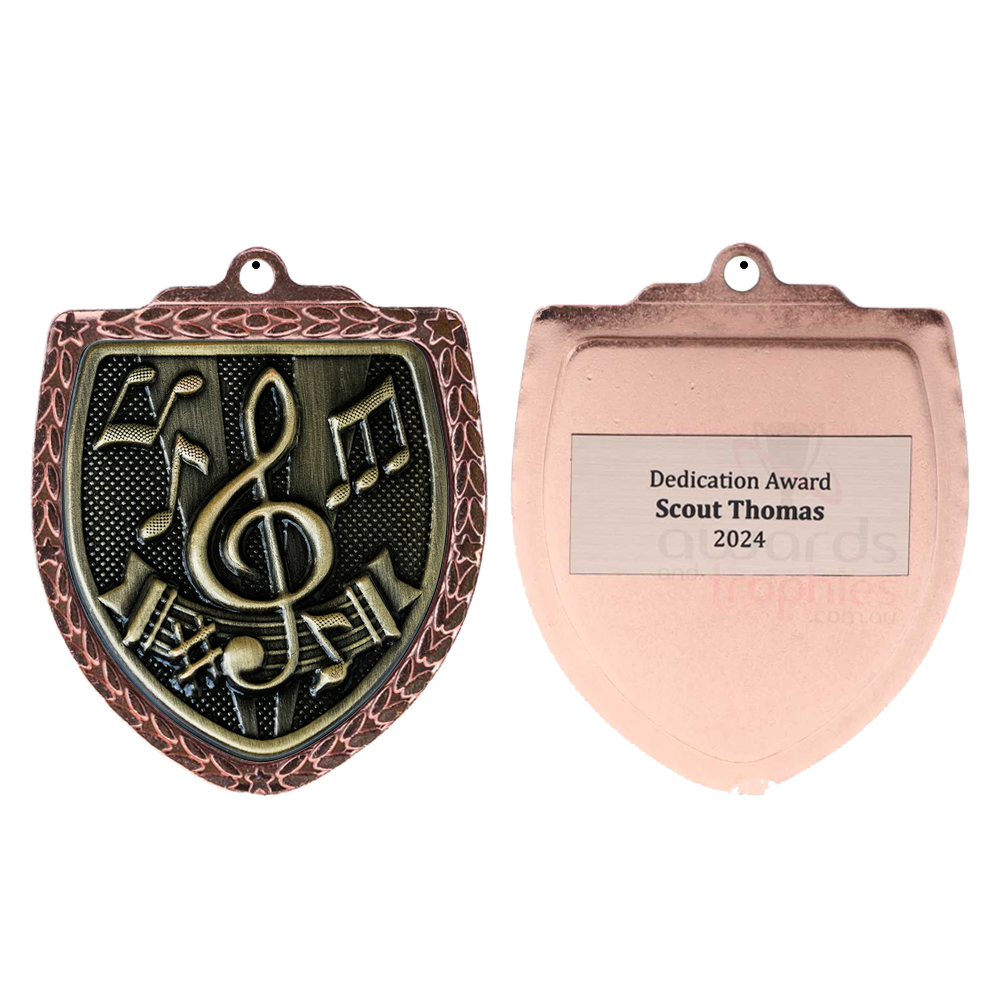 Music Shield Medal 80mm - Bronze