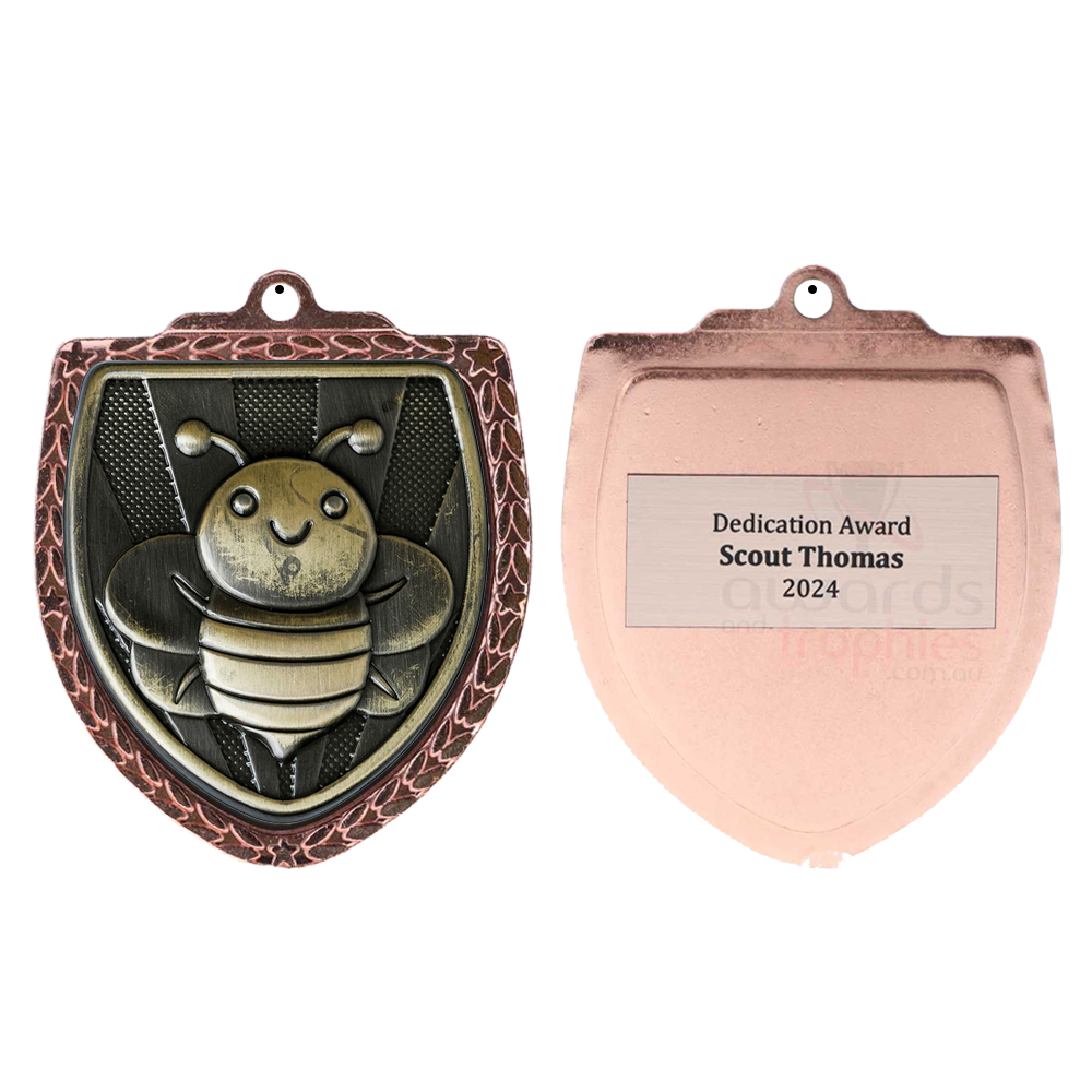 Spelling Bee Shield Medal 80mm - Bronze