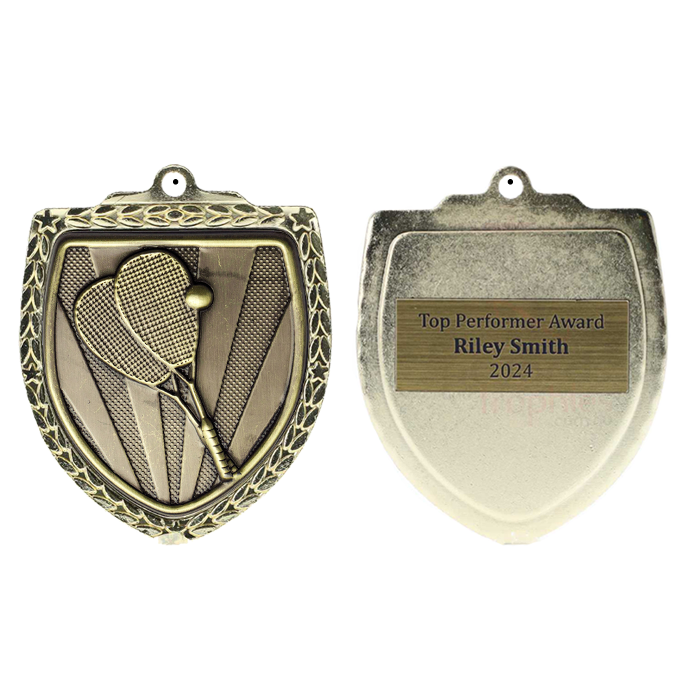 Squash Shield Medal 80mm - Gold 