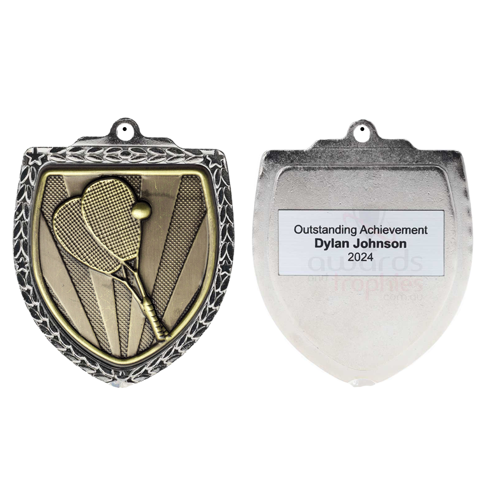 Squash Shield Medal 80mm - Silver 