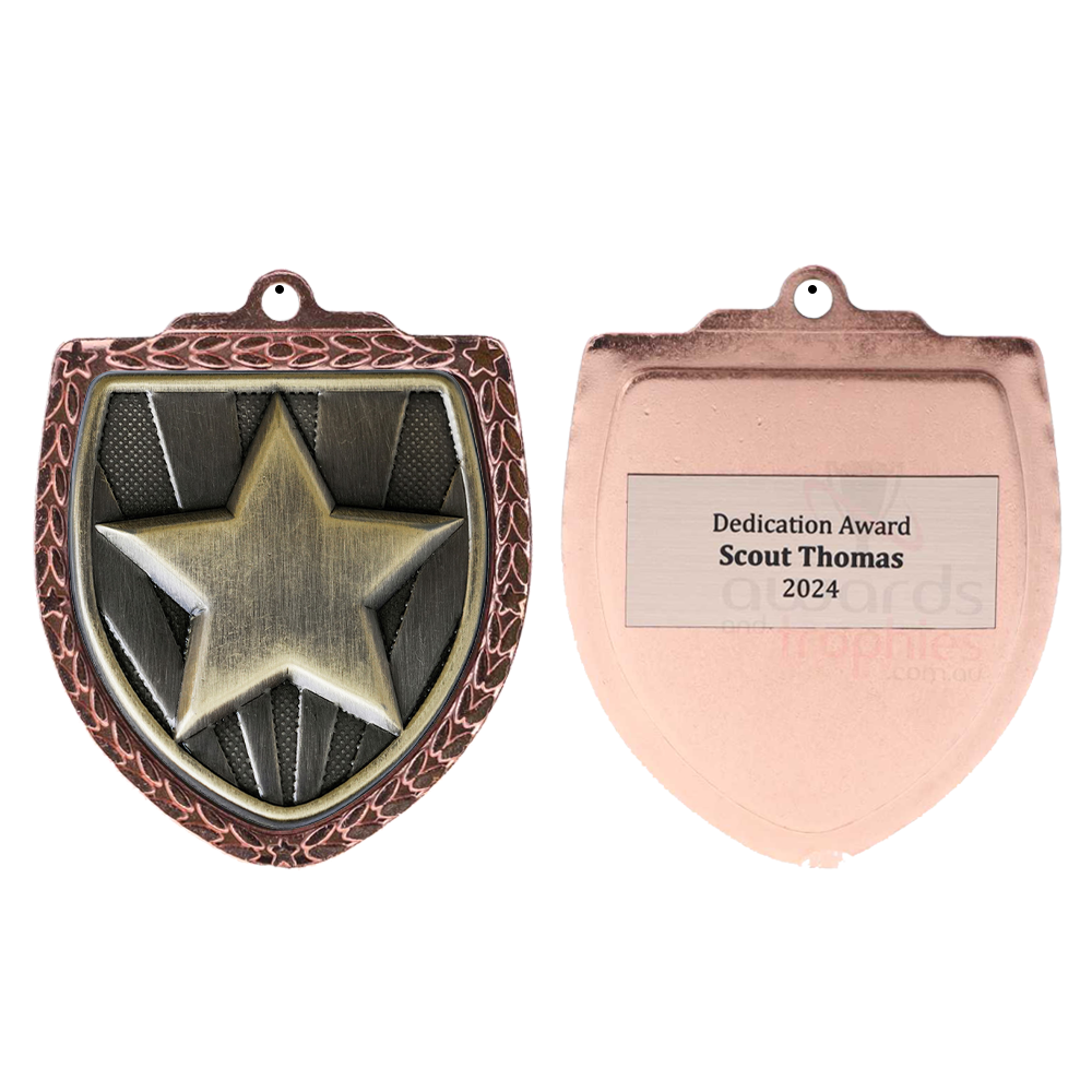 Star Shield Medal 80mm - Bronze