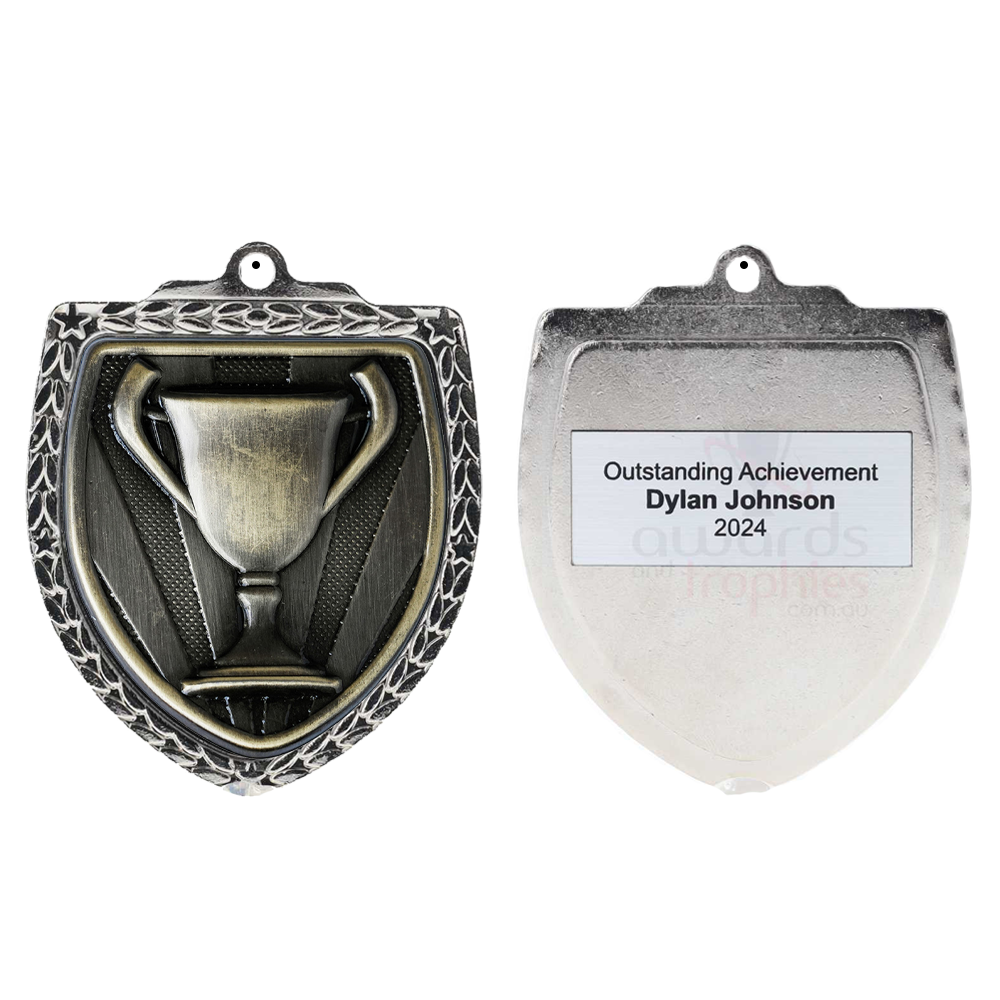 Achievement Shield Medal 80mm - Silver 