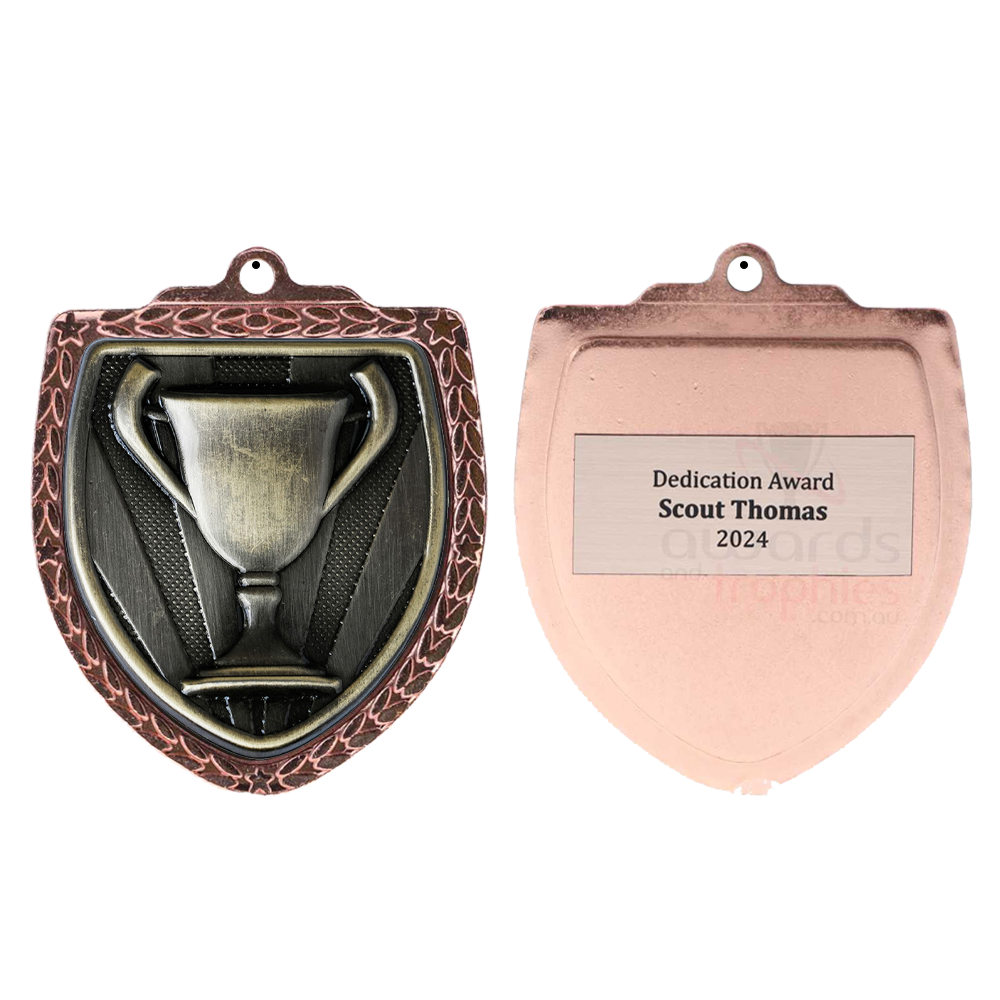 Achievement Shield Medal 80mm - Bronze
