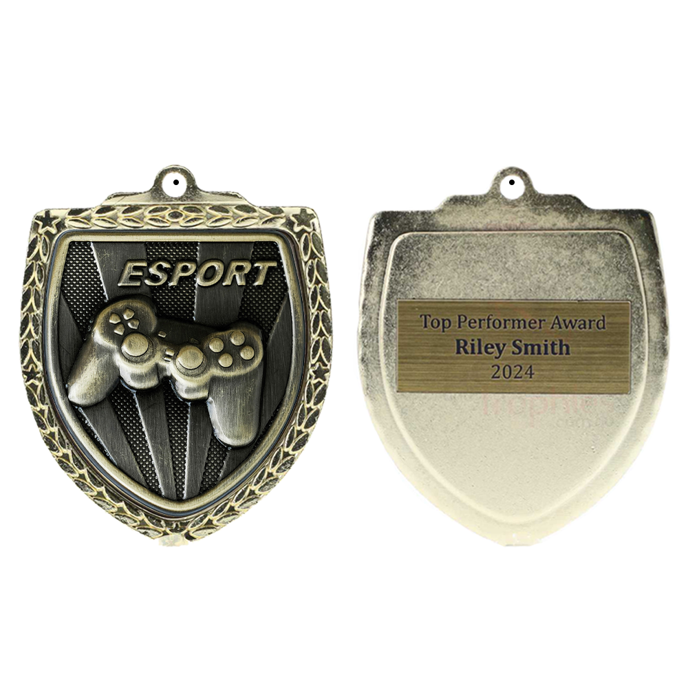 Esports Shield Medal 80mm - Gold 