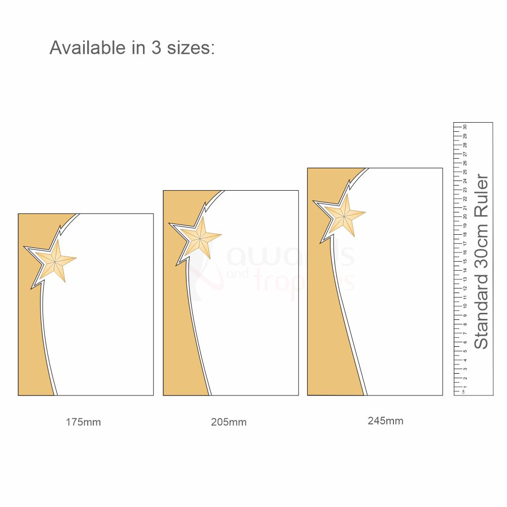 Golden Glow Acrylic Rectangle 200mm