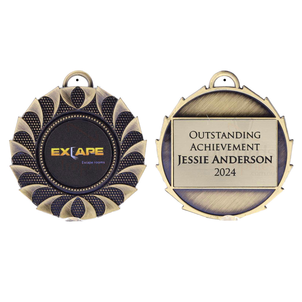 Lotus Personalised Medal 50mm - Gold